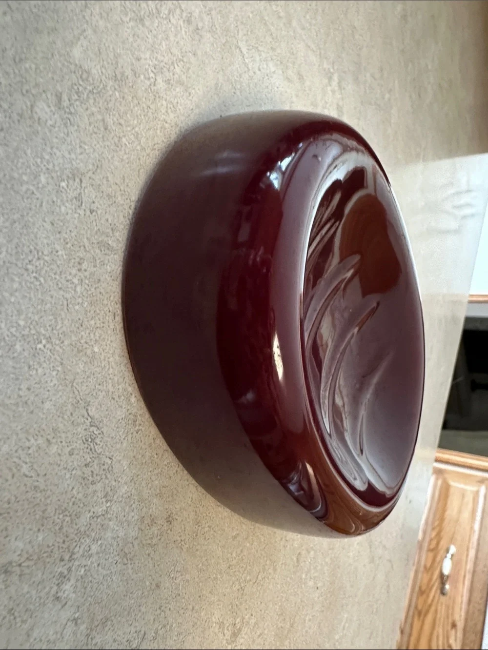 Glossy Oval Ceramic Soap dish in Deep Burgundy